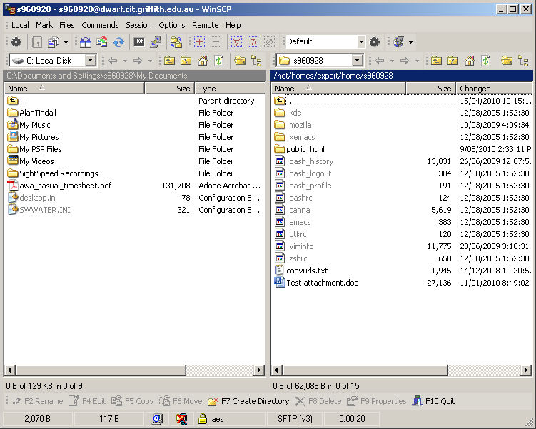 WinSCP2 Dual Pane file transfer