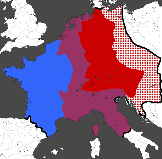 Empire of the Franks, partition, treaty of Verdun 843
