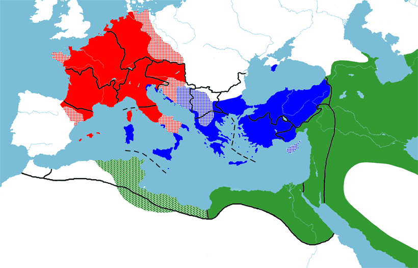 Empire Carolingian Byzantine Abbasid Caliphate Charlemagne 811 812